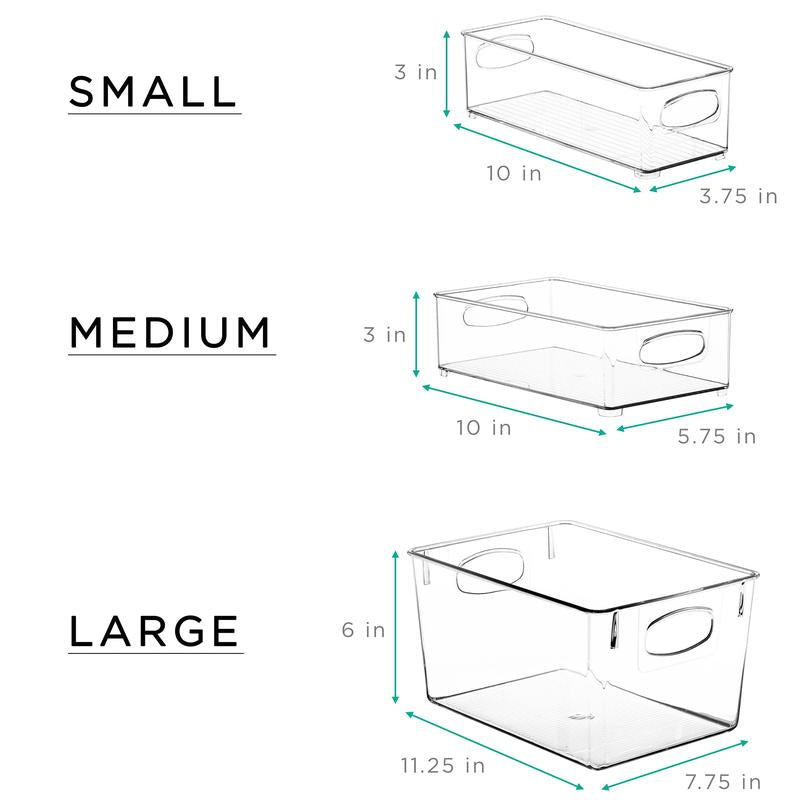 10-Piece Clear Plastic Container Bin Set Boxes Organizers Boxes Organizers Fruits Translucent Hand Pet