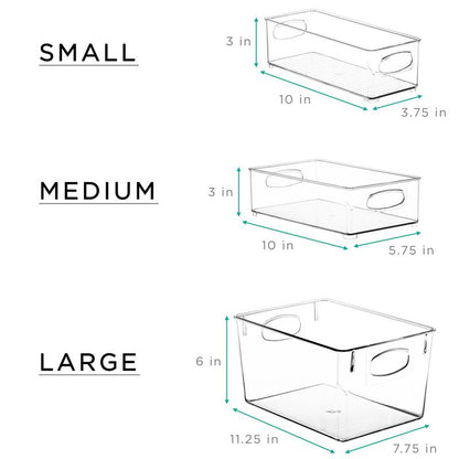 10-Piece Clear Plastic Container Bin Set Boxes Organizers Boxes Organizers Fruits Translucent Hand Pet