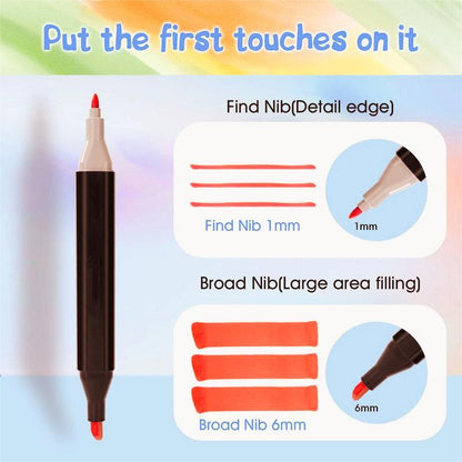 24/36/60 Dual Tip Alcohol Marker Pen Paint Markers Pens Set,Double Ended Drawing Art Pens for Rock,Ceramic,Wood,Canvas,Plastic,Glass,Stone,Diy Crafts Gift.Easter Gifts, Egg Decorations