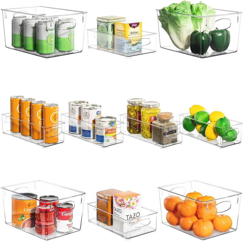 10-Piece Clear Plastic Container Bin Set Boxes Organizers Boxes Organizers Fruits Translucent Hand Pet