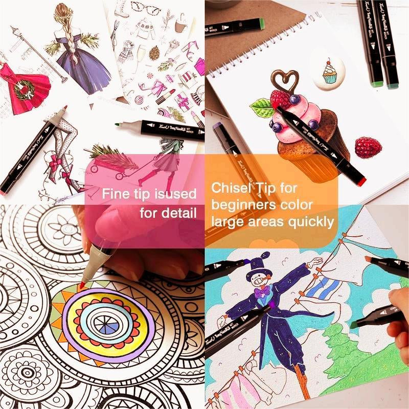 24/36/60 Dual Tip Alcohol Marker Pen Paint Markers Pens Set,Double Ended Drawing Art Pens for Rock,Ceramic,Wood,Canvas,Plastic,Glass,Stone,Diy Crafts Gift.Easter Gifts, Egg Decorations