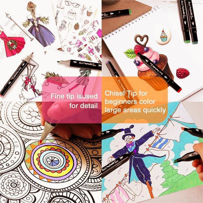 24/36/60 Dual Tip Alcohol Marker Pen Paint Markers Pens Set,Double Ended Drawing Art Pens for Rock,Ceramic,Wood,Canvas,Plastic,Glass,Stone,Diy Crafts Gift.Easter Gifts, Egg Decorations