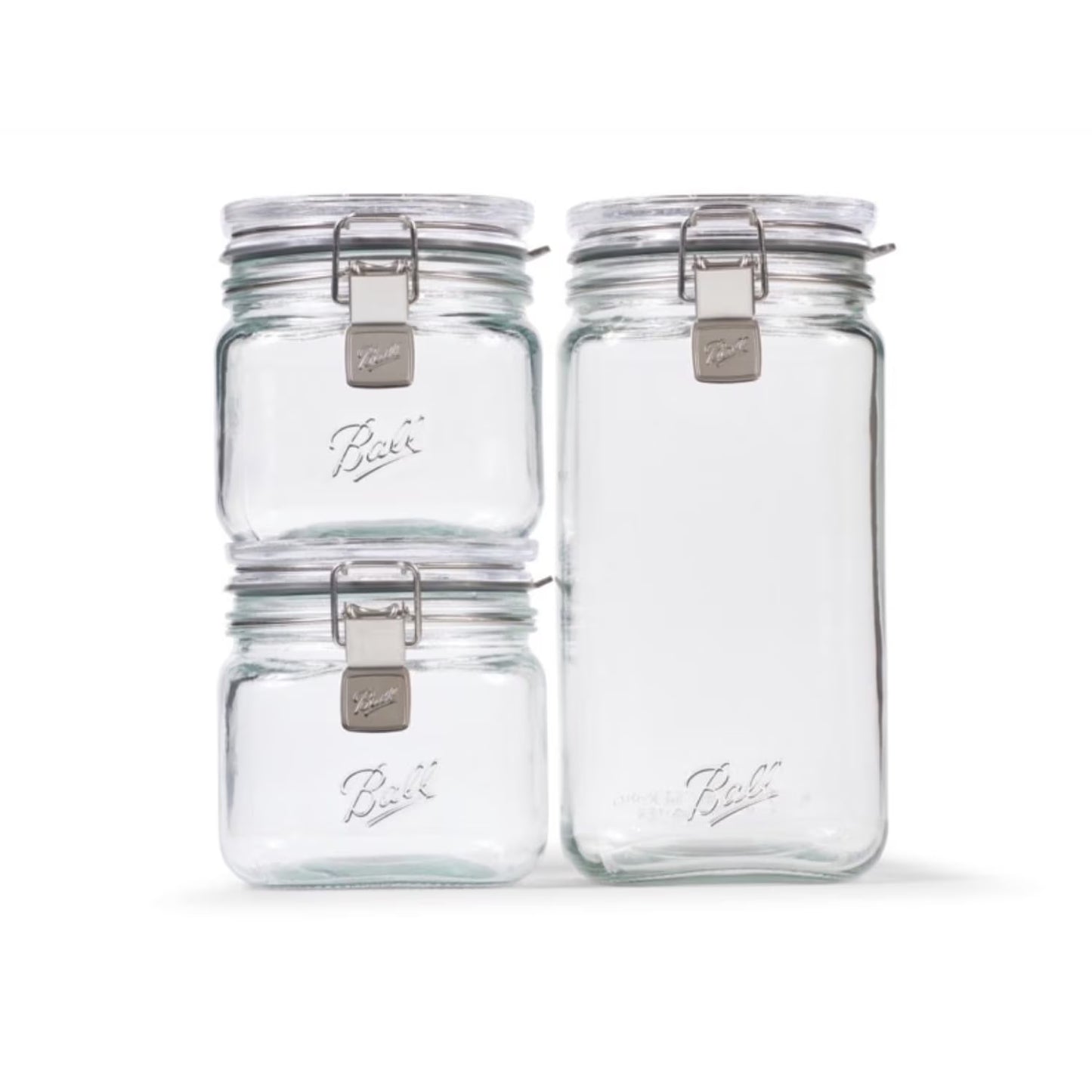 Latch Jars, Glass Storage Jars, 3-Pack