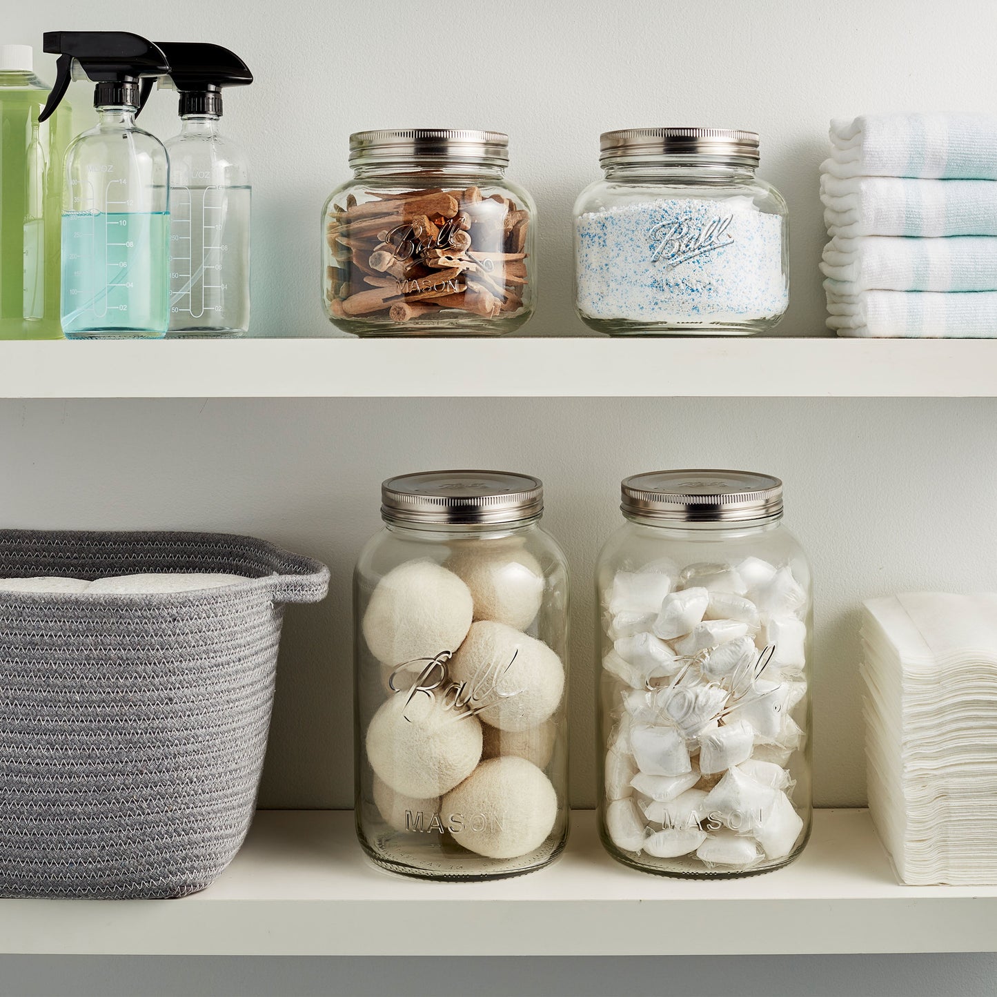 Gallon Mason Jar with Stainless Steel Lid, Airtight Glass Storage Container with Lid, Extra Large  Jar for Flour, Sugar, Dog Treats, and Pantry Organization
