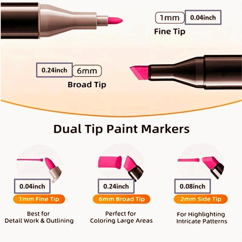 24/36/60 Dual Tip Alcohol Marker Pen Paint Markers Pens Set,Double Ended Drawing Art Pens for Rock,Ceramic,Wood,Canvas,Plastic,Glass,Stone,Diy Crafts Gift.Easter Gifts, Egg Decorations