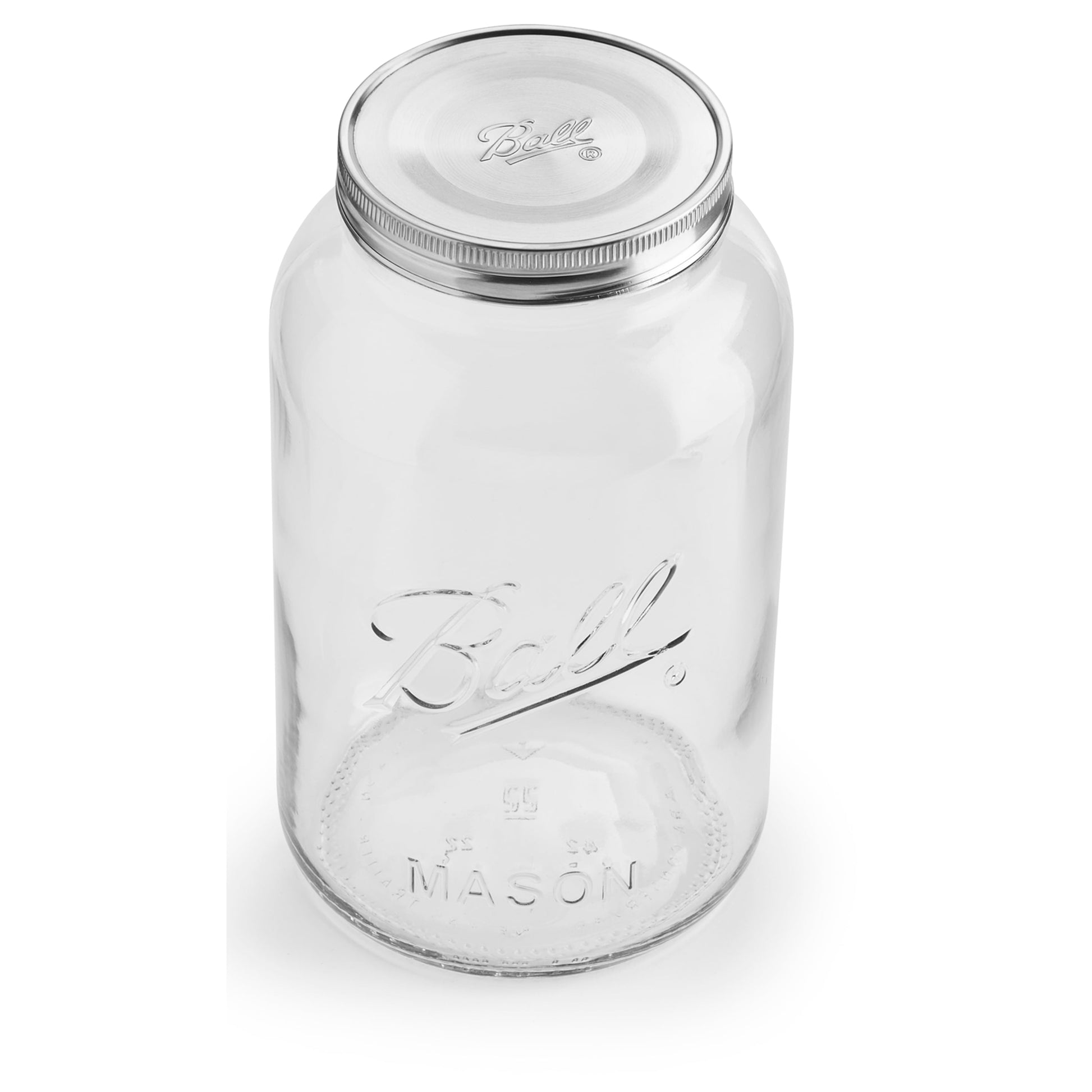 Gallon Mason Jar with Stainless Steel Lid, Airtight Glass Storage Container with Lid, Extra Large  Jar for Flour, Sugar, Dog Treats, and Pantry Organization