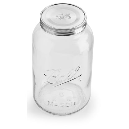 Gallon Mason Jar with Stainless Steel Lid, Airtight Glass Storage Container with Lid, Extra Large  Jar for Flour, Sugar, Dog Treats, and Pantry Organization