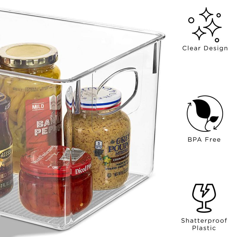 10-Piece Clear Plastic Container Bin Set Boxes Organizers Boxes Organizers Fruits Translucent Hand Pet
