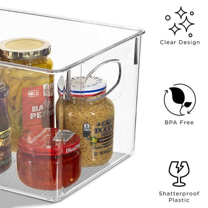 10-Piece Clear Plastic Container Bin Set Boxes Organizers Boxes Organizers Fruits Translucent Hand Pet