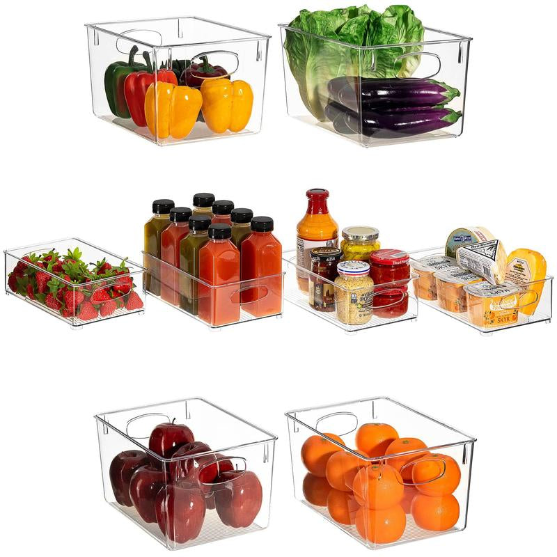 10-Piece Clear Plastic Container Bin Set Boxes Organizers Boxes Organizers Fruits Translucent Hand Pet